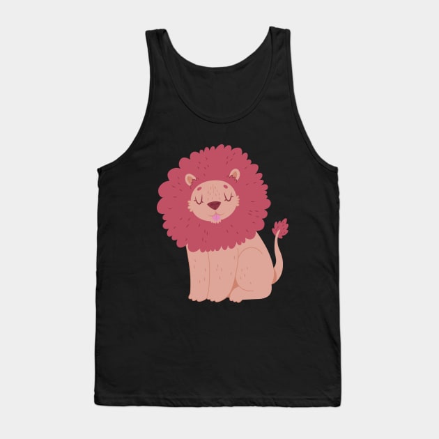 Pink Lion Tank Top by clairestamper